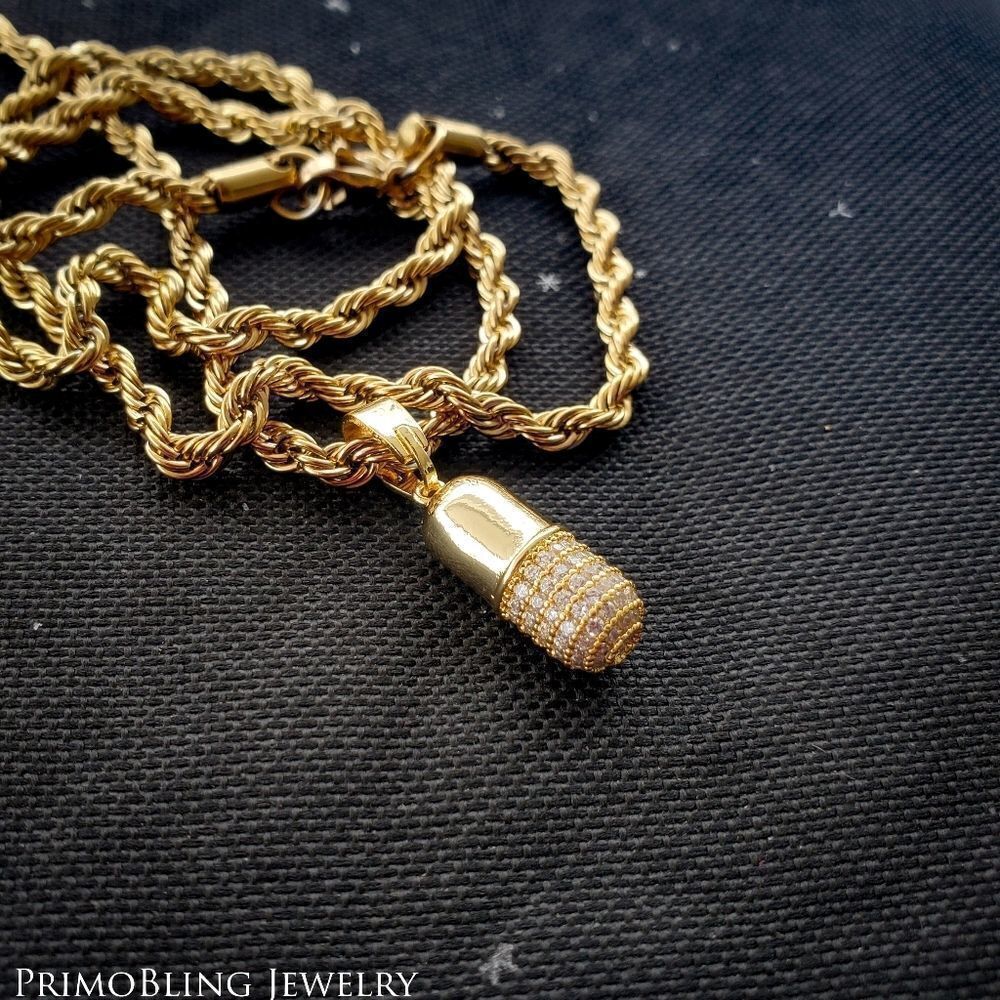 Gold Plated Medicine Necklace 